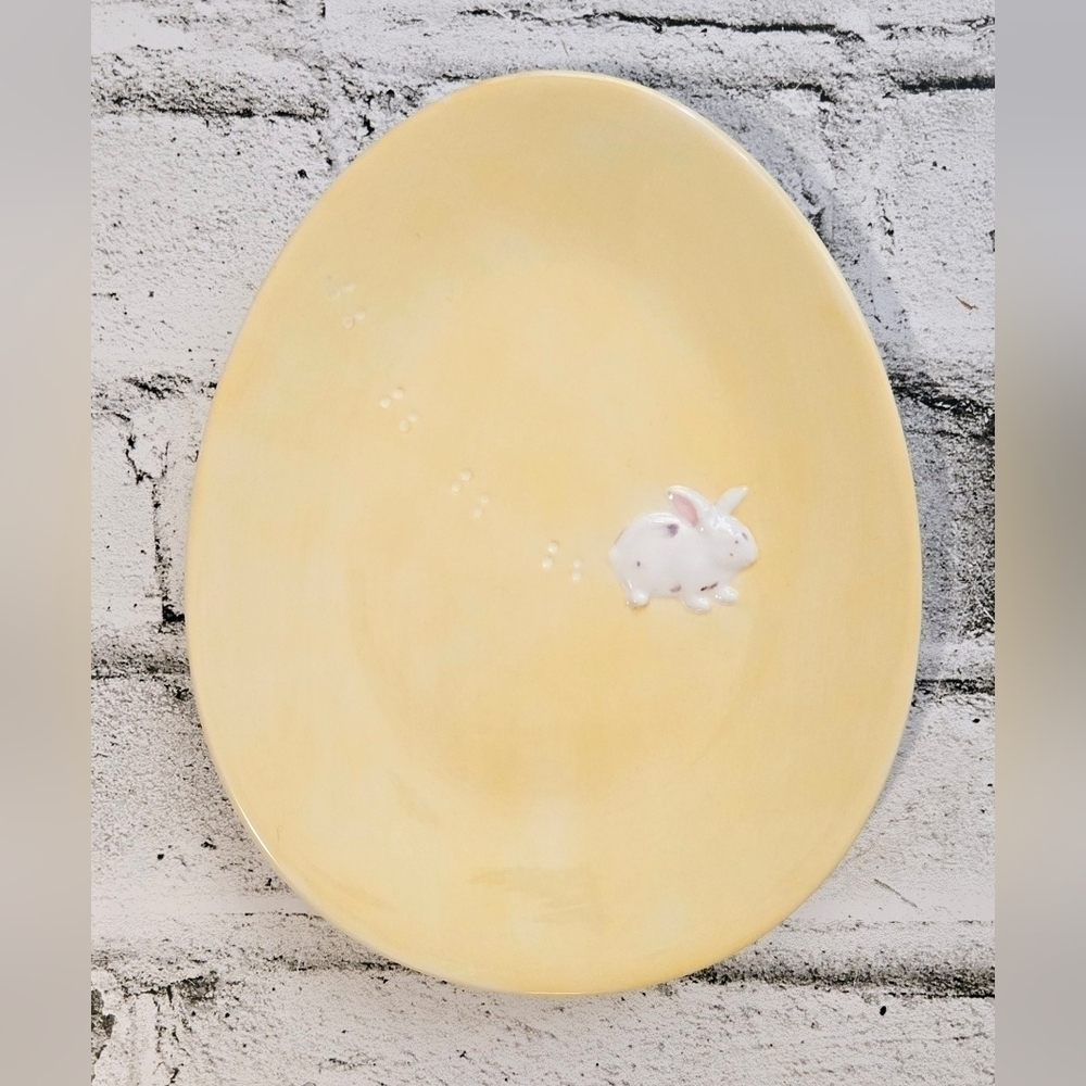 2005 Williams Sonoma Easter Egg Plates Set of 4 Bunny Pastel Ceramic - Picture 6 of 16